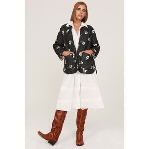 RTR Marine Layer Sz L Gray Arlo Quilted Floral Print Button Front Jacket